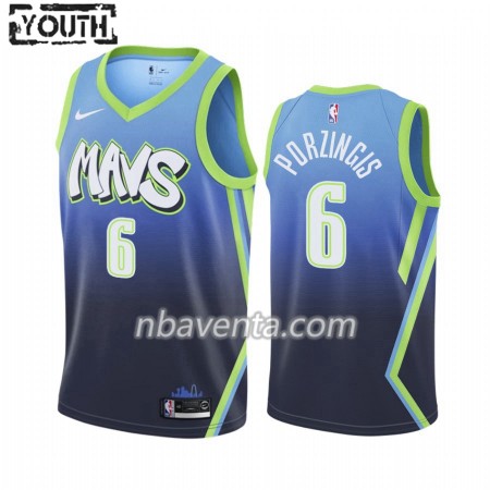 Camiseta Niños Dallas Mavericks Kristaps Porzingis 6 2019-20 Nike City Edition Swingman